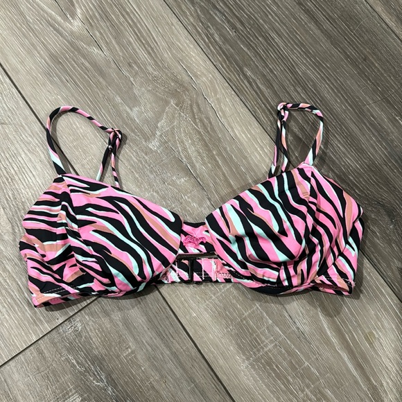 NWOT! The Bikini Lab Pink Zebra Print‎ Bikini Top - Picture 1 of 5